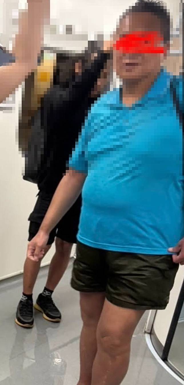 在區間車上洗澡的男子原來是之前引發議論的北車「借錢哥」。（翻攝自Threads @23_lyxnnn）