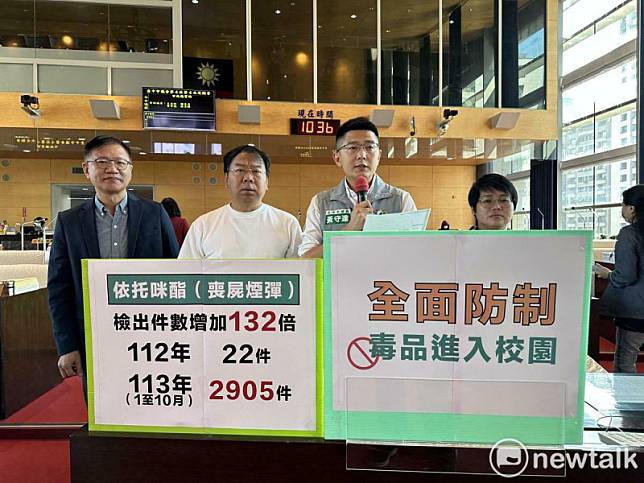 台中市議員黃守達等人要求警方全面防制進入校園。 圖：唐復年/攝