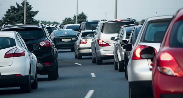 Traffic jam on the road