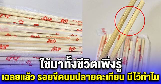 เฉลยแล้ว รอยขีดบนปลายตะเกียบ มีไว้ทำไม ใช้มาทั้งชีวิตเพิ่งรู้