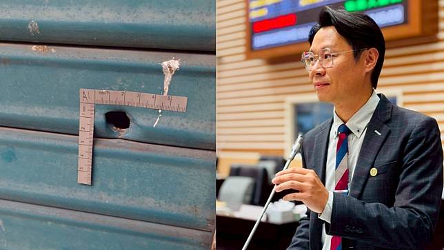 苗栗縣議員陳光軒在南庄鄉獅頭山租用的房屋疑似遭人槍擊。翻攝自臉書