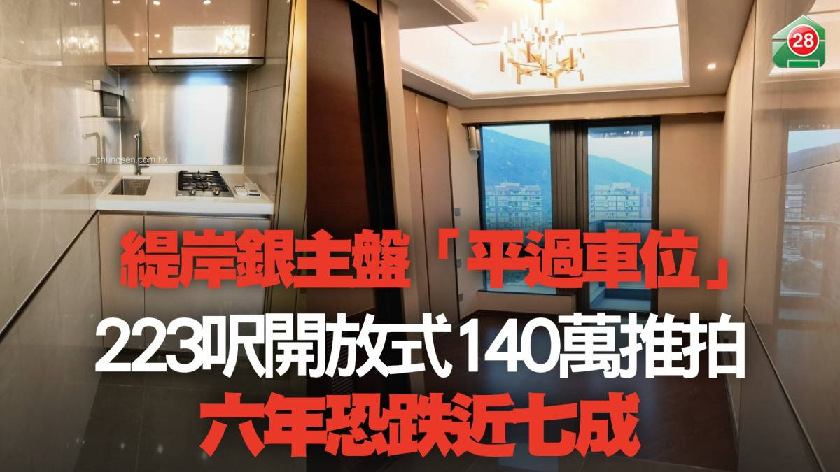 緹岸銀主盤「平過車位」 223呎開放式140萬推拍六年恐跌近七成| 易發睇樓團| LINE TODAY