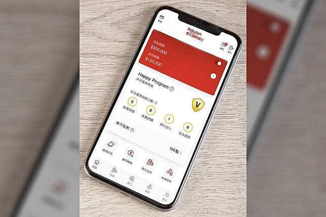 樂天國際銀行APP。(樂天國際銀行提供)