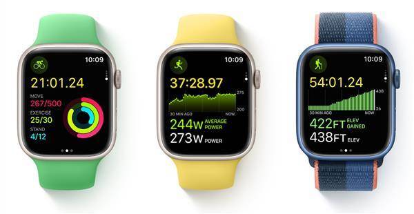 外媒預測今秋將推出的極限運動錶將被定名為Apple Watch Pro，且採全新外觀設計。圖為新版watchOS 9畫面。取自Apple