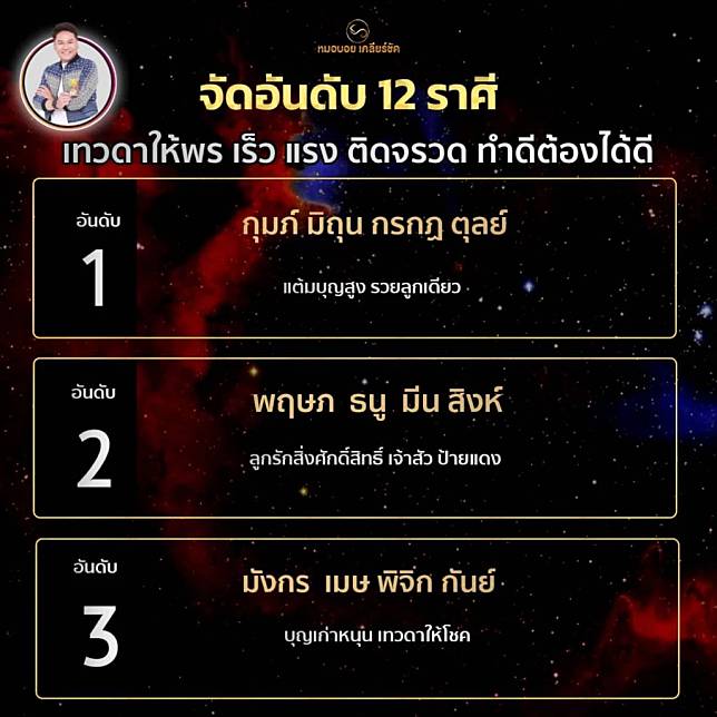 หมอบอย เคลียร์ชัด 12 ราศีแต้มบุญสูง เปิดราศีเจ้าสัวป้ายแดง รวยลูกเดียว