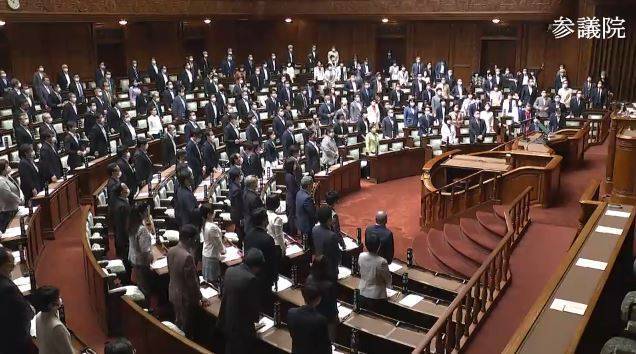 日本參議院全數議員一致通過，力挺台灣加入世界衛生組織。(圖取自日本參議院)