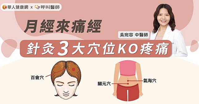 月經來痛經，針灸3大穴位減緩疼痛！中醫：護宮調經熱敷、針灸、食養有秘訣