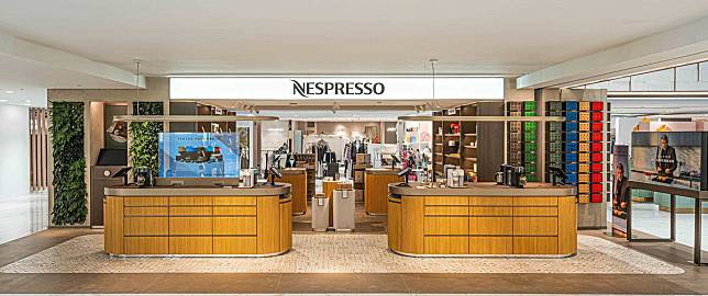 Nespresso；科技感櫥窗；花磚；永生綠植牆；商空設計；室內設計