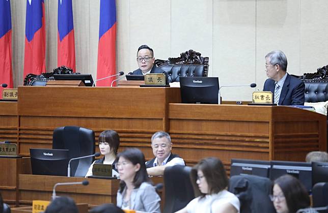 基隆市議會開議，議長童子瑋籲勿過多政治解讀，府會合作與市民多溝通。(記者王慕慈攝)