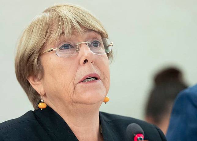 聯合國人權事務高級專員巴舍萊（Michelle Bachelet）。   圖：取自United Nations Human Rights臉書 (資料照)