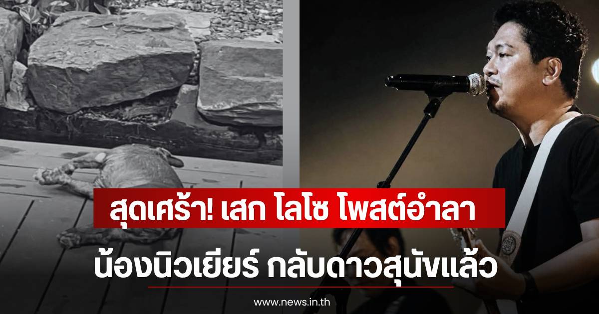 Sek Loso posts a heartbreaking message, bidding farewell to his beloved dog, 'Nong New Year'