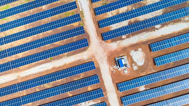 An aerial drone photo taken on June 6, 2024 shows the photovoltaic power station in Kuala Ketil, Malaysia. (Photo by Chong Voon Chung/Xinhua)