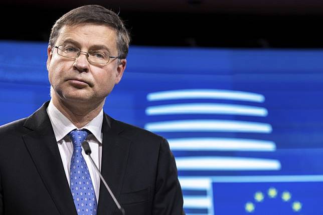 「歐盟執委會」（European Commission）副主席東布羅夫斯基斯（Valdis Dombrovskis）。（AP）