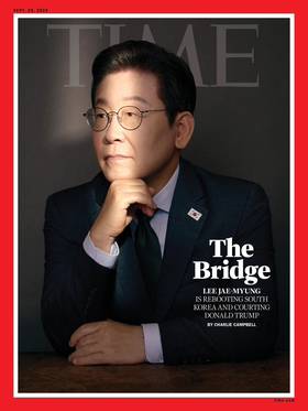 美國《時代》雜誌最新一期以南韓總統李在明為封面。翻攝TIME.com