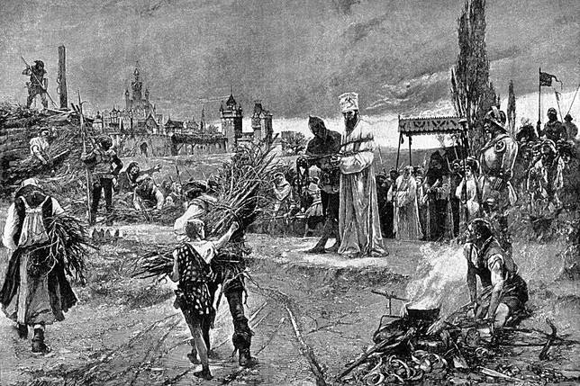 1415年，捷克宗教改革先驅胡斯遭教會以火刑處死。（維基百科公有領域）