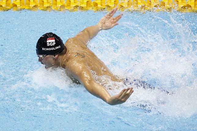 Joseph Schooling in the Men's 100m butterfly final at the 2019 SEA Games. Photo: EPA
