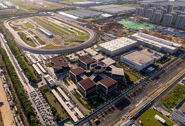 An aerial drone photo taken on May 16, 2024 shows the city test track of Volkswagen China Technology Company (VCTC) in Hefei, east China's Anhui Province. (Xinhua)