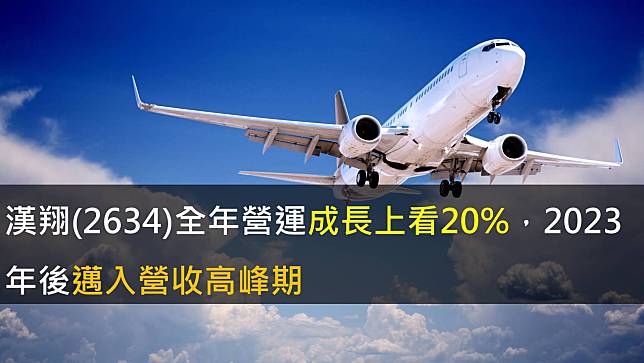 【研究報告】漢翔(2634)全年營運成長上看20%，2023年後邁入營收高峰期