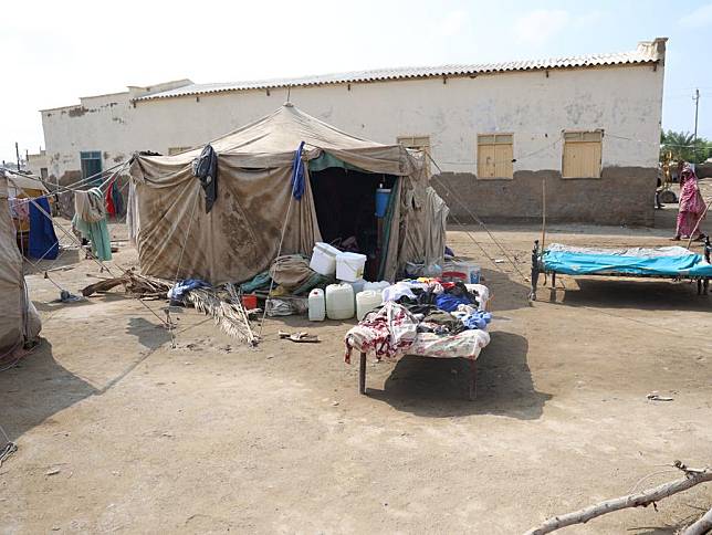 Photo taken on Nov. 12, 2024 shows tents at a center for displaced people fleeing from conflict between the Sudanese Armed Forces and the paramilitary Rapid Support Forces in Port Sudan, Red Sea State, eastern Sudan. (Xinhua/Fayez Ezaki)