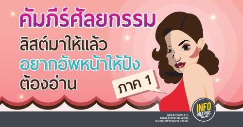 คัมภีร์ ศัลยกรรม ลิสต์มาให้แล้ว อยากอัพหน้าให้ปัง! ต้องอ่าน (ภาค1)