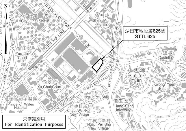 政府下季賣地只推出一幅沙田小瀝源住宅地，中原張競達認為屬配合市況，並將該住宅地皮調低估值16.7%至15.2億元。(地政總署截圖)