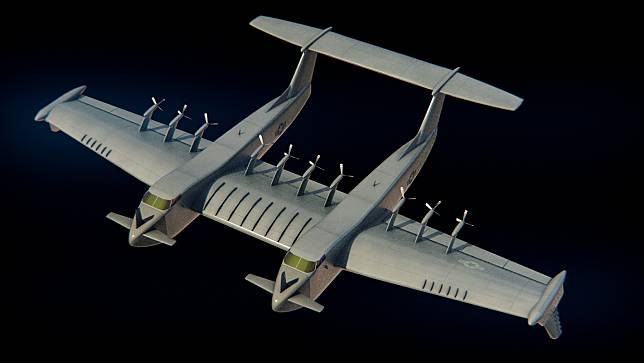 美國國防高等研究計劃署設想的水上飛機–「自由升降機」(Liberty Lifter)概念圖。   圖：翻攝DARPA網站